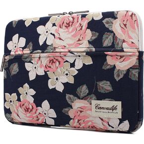 Canvaslife White Rose Patten Laptop Sleeve 14 inch 14.0 inch Laptop case Bag