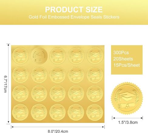 Anwyll Envelope Seals Stickers,Gold Embossed Wax Seal Sticker Looking,300Pcs Wedding Envelope Stickers,Self-Adhesive Gold Foil Stamps Plant floral Sticker for Invitation Card Bridal Shower Party Favor in Kuwait