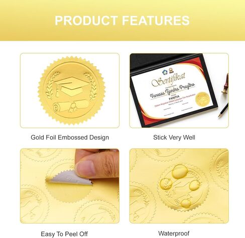 Anwyll Envelope Seals Stickers,Gold Embossed Wax Seal Sticker Looking,300Pcs Wedding Envelope Stickers,Self-Adhesive Gold Foil Stamps Plant floral Sticker for Invitation Card Bridal Shower Party Favor in Kuwait