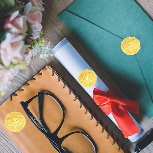 Anwyll Envelope Seals Stickers,Gold Embossed Wax Seal Sticker Looking,300Pcs Wedding Envelope Stickers,Self-Adhesive Gold Foil Stamps Plant floral Sticker for Invitation Card Bridal Shower Party Favor in Kuwait