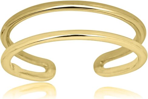 AVORA 10K Yellow Gold Polished Three Row Minimalist Adjustable Toe Ring in Saudi Arabia