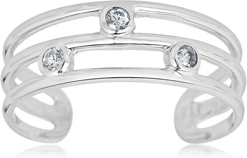 AVORA 10K Yellow Gold Polished Three Row Minimalist Adjustable Toe Ring in Saudi Arabia