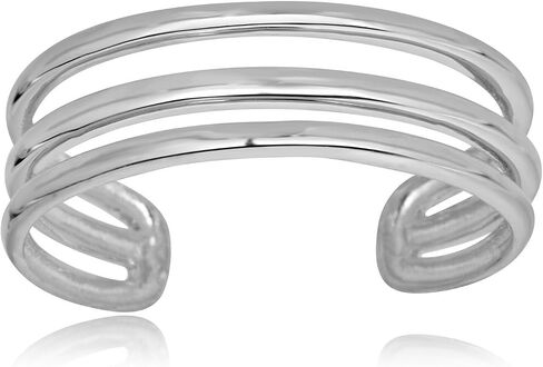 AVORA 10K Yellow Gold Polished Three Row Minimalist Adjustable Toe Ring in Saudi Arabia