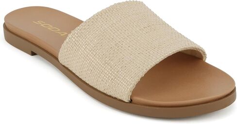Soda “Board" ~ Women Open Round Toe Single Band Slide Sandal in Kuwait