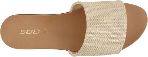 Soda “Board" ~ Women Open Round Toe Single Band Slide Sandal in Kuwait