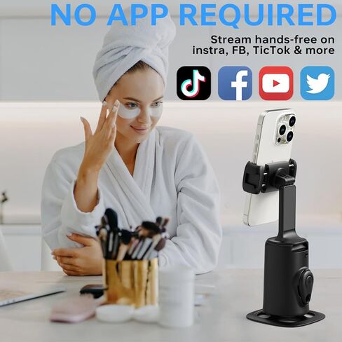 حامل ثلاثي لتتبع الوجه تلقائيًا مع ضوء تعبئة قابل لإعادة الشحن مع 6 مستويات من السطوع، دوران 360 درجة للوجه والجسم وكاميرا الهاتف والتحكم في الإيماءات، حامل تصوير ذكي لمدونات الفيديو والبث والفيديو وتيكتوك in Kuwait
