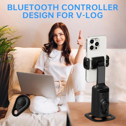 حامل ثلاثي لتتبع الوجه تلقائيًا مع ضوء تعبئة قابل لإعادة الشحن مع 6 مستويات من السطوع، دوران 360 درجة للوجه والجسم وكاميرا الهاتف والتحكم في الإيماءات، حامل تصوير ذكي لمدونات الفيديو والبث والفيديو وتيكتوك in Kuwait