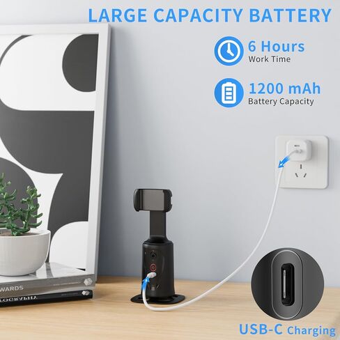 حامل ثلاثي لتتبع الوجه تلقائيًا مع ضوء تعبئة قابل لإعادة الشحن مع 6 مستويات من السطوع، دوران 360 درجة للوجه والجسم وكاميرا الهاتف والتحكم في الإيماءات، حامل تصوير ذكي لمدونات الفيديو والبث والفيديو وتيكتوك in Kuwait