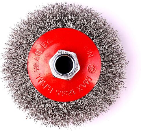 2 Pack 4 Inch Coarse Crimped Wire Cup Brush for 4 1/2 Angle Grinder,5/8 Inch-11 Threaded Arbor,0.014 Inch Carbon Steel Wire,Wire Brush for Rust,Corrosion,Paint Removal (2 Pack 4 Inch) in Saudi Arabia
