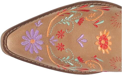 Dingo Womens Beetle Juice Floral Embroidered Snip Toe Casual Boots Mid Calf Mid Heel 2-3" - Brown in Saudi Arabia