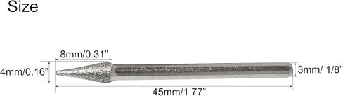 NACX 4mm Taper Tip Head Diamond Grinding Mounted Point Bit, 3mm 1/8" Shank Grinding Rotary Bit Marble Stone Carving Polisher Tool, 25PCS in Saudi Arabia