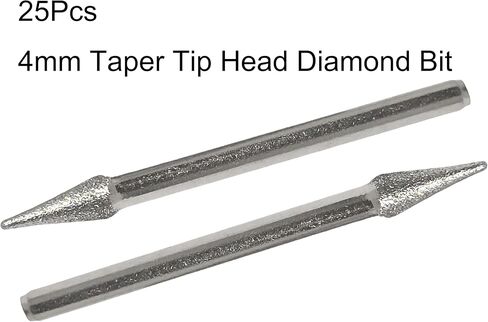 NACX 4mm Taper Tip Head Diamond Grinding Mounted Point Bit, 3mm 1/8" Shank Grinding Rotary Bit Marble Stone Carving Polisher Tool, 25PCS in Saudi Arabia