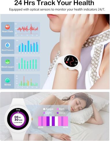 Smart Watches for Women with Heart Rate Blood Pressure Sleep Monitor Calorie Step Tracker, Android iPhone Compatible with Bluetooth Call & Receive Text, Daily Activity Trackes (White) in Saudi Arabia