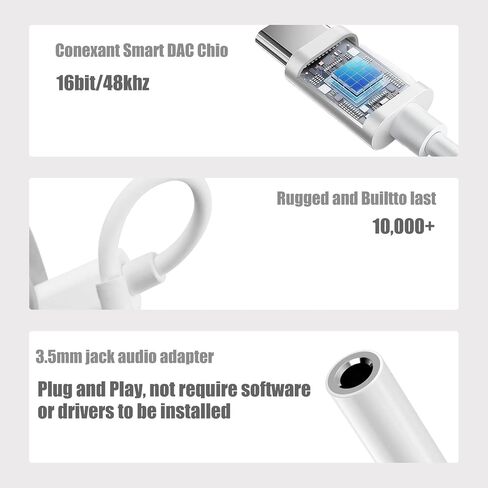2 Pack USB Type C to 3.5mm Female Headphone Jack Adapter,Premium USB C to Aux Audio Dongle Cable Cord Compatible with iPhone 15/16Pro Max/Pro 16/15 Plus,Galaxy S24/S23/S22/S21 Ultra/MacBook. in Saudi Arabia