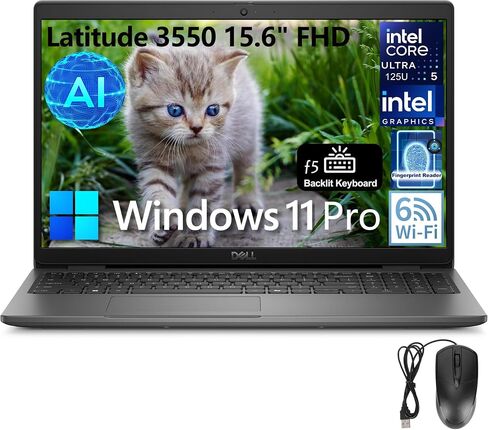 Dell Latitude 3550 15 15.6" FHD Business AI Laptop Computer, Intel Ultra 5 125U (Beat i7-1355U), 16GB DDR5 RAM, 1TB PCIe SSD, WiFi 6, Backlit Keyboard, Fingerprint Reader, Windows 11 Pro in Saudi Arabia