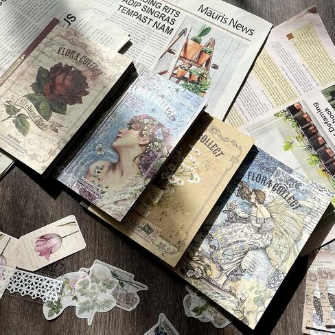 400 PCS Scrapbooking Supplies Vintage Scrapbook Paper Decorative Paper Bullet Collage Basing Photo Junk Journaling Supplies Album Embellishment Art Craft Aesthetic Planners Scrapbook Gift in Saudi Arabia