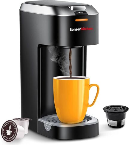 ماكينة صنع القهوة ذات الخدمة الواحدة من Bonsenkitchen، ماكينة تحضير القهوة لكبسولة كوب K، ماكينة صنع القهوة سريعة التخمير، مقاسات المشروب من 6 إلى 12 أونصة، تصميم موفر للمساحة in Kuwait