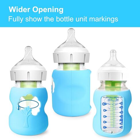 XANGNIER 4 عبوات من أكمام السيليكون لزجاجات الأطفال الزجاجية الضيقة الطبيعية من دكتور براون 8 أونصة، ملحقات الغطاء الواقي لزجاجات الأطفال المضادة للكسر لزجاجات الأطفال الزجاجية الضيقة من دكتور براون 8 أونصة in Kuwait