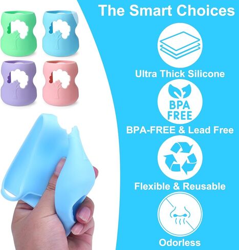 XANGNIER 4 عبوات من أكمام السيليكون لزجاجات الأطفال الزجاجية الضيقة الطبيعية من دكتور براون 8 أونصة، ملحقات الغطاء الواقي لزجاجات الأطفال المضادة للكسر لزجاجات الأطفال الزجاجية الضيقة من دكتور براون 8 أونصة in Kuwait