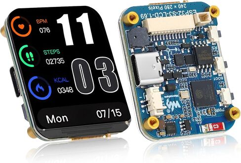ESP32-S3 1.69" Display Development Board, 240MHz Dual-Core Processor, 240×280 Pixels, Supports WiFi Bluetooth, Micro LCD Display with ESP32-S3 (Without Touch) in Saudi Arabia