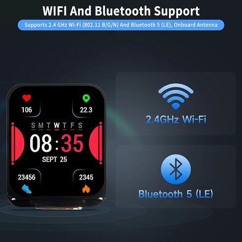 ESP32-S3 1.69" Display Development Board, 240MHz Dual-Core Processor, 240×280 Pixels, Supports WiFi Bluetooth, Micro LCD Display with ESP32-S3 (Without Touch) in Saudi Arabia