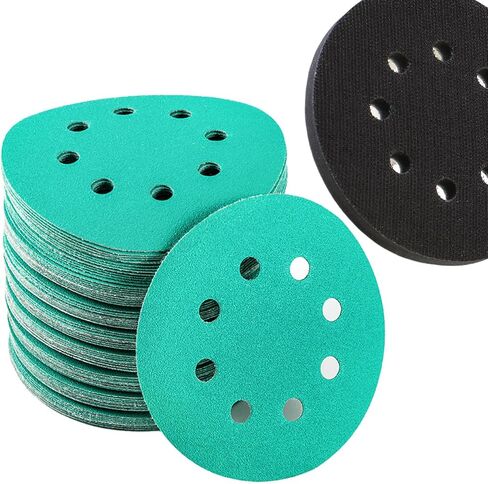 90 PCS Sanding Discs with a Orbital Sander Pad, 5 Inch 8 Hole Hook and Loop Sandpaper, 80 180 320 400 600 800 1000 1200 1500 High Grit Sand Paper Assortments, Fine Grit Sandpaper for Wood Furniture in Saudi Arabia
