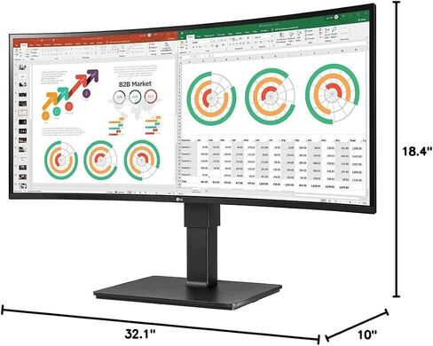 LG 34BN770-B 34" 21:9 QHD UltraWide HDR10 IPS Monitor, Built-In-Speakers, TAA Compliant, Black in Saudi Arabia