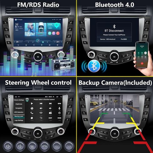 Suitable for Honda Accord 7 Models 2004-2007 Android 12 car Audio, 9-inch high-Definition Touch Screen Audio Backup Camera Multimedia Host, 4-core GPS Navigation Radio Player (2 * 32) in Saudi Arabia