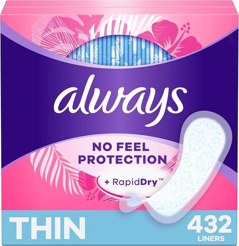 Always Thin No Feel Protection Daily Liners, Regular Absorbency, Unscented, 216 Count in Kuwait
