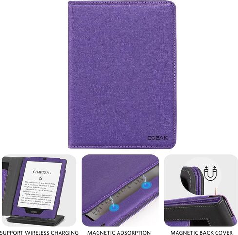 CoBak Case with Stand for Kindle Paperwhite - Durable PU Leather Cover with Auto Sleep Wake, Card Slot, Hand Strap Feature - Fits Kindle Paperwhite 11th Generation 6.8" Signature Edition 2021 Released in Saudi Arabia