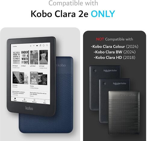 غطاء TUDIA SKN مصمم لجراب Kobo Clara 2E (6 بوصات) - [غير مناسب للألوان/إصدار BW 2024] نحيف مقاوم للصدمات ومضاد للاصفرار [زوايا معززة] ممتص للصدمات من مادة TPU خفيف الوزن وظهر شفاف - لمعان شفاف in Kuwait