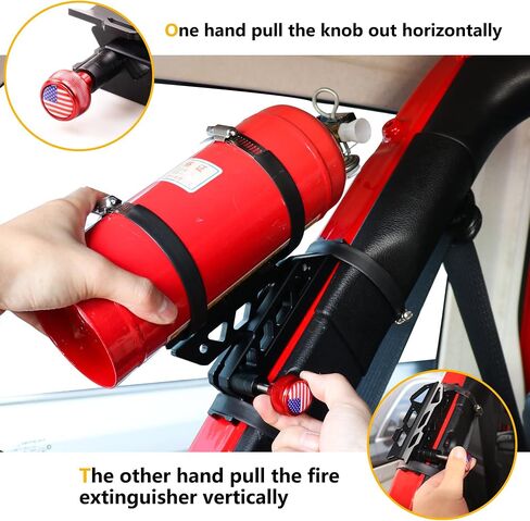 Bestaoo Adjustable Roll Bar Fire Extinguisher Mount Holder for Jeep Wrangler TJ JK JKU JL UTV Polaris RZR Ranger Camper Van, Aluminum, Quick Release in Kuwait