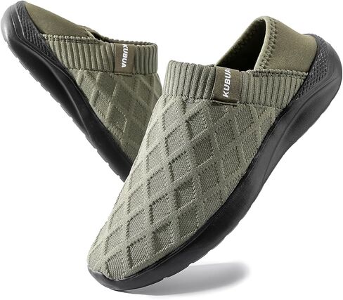 KUBUA Mens Slippers Indoor Lightweight House Shoes Outdoor Breathable Slip on Loafers in Kuwait