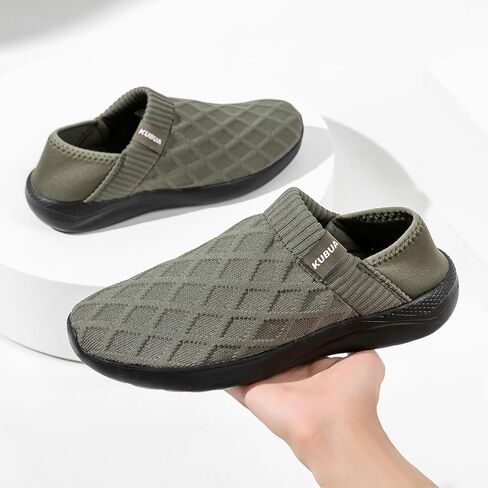 KUBUA Mens Slippers Indoor Lightweight House Shoes Outdoor Breathable Slip on Loafers in Kuwait