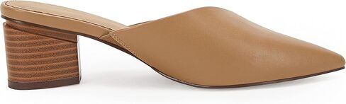 Coutgo Womens Pointed Toe V Cut Mules Chunky Block Heel Slip On Clogs Fashion Office Slides Shoes in Saudi Arabia