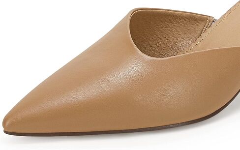 Coutgo Womens Pointed Toe V Cut Mules Chunky Block Heel Slip On Clogs Fashion Office Slides Shoes in Saudi Arabia