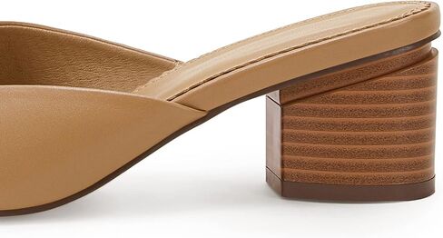 Coutgo Womens Pointed Toe V Cut Mules Chunky Block Heel Slip On Clogs Fashion Office Slides Shoes in Saudi Arabia
