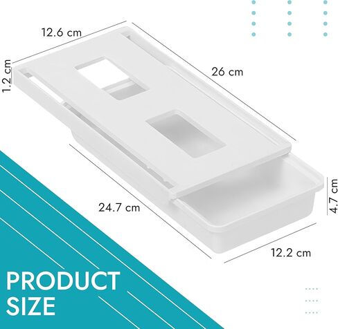 BIOPONEXT ذاتي اللصق تحت درج المكتب - 3 عبوات من أدراج التخزين تحت المكتب - درج قابل للفصل تحت منظم المكتب للمكتب والفصول الدراسية ومكتب المنزل - أدراج مخفية تحت المكتب (أبيض) in Kuwait
