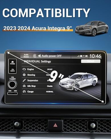 YEE PIN Integra واقي شاشة لعام 2023 2024 2025 Acura Integra A-Spec Accessories Technology/Type S 9 بوصة تعمل باللمس غطاء حماية حساس فائق الدقة فائق الوضوح مضاد للخدش شفاء ذاتي 2 حزمة in Saudi Arabia
