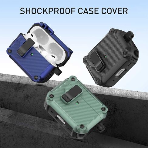 Airpod Pro Case Cover with Lock, Compatible for Airpods Pro 2nd Generation/1st, Green in Saudi Arabia