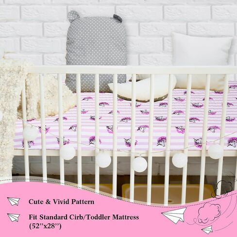 Preboun 4 Pieces Muslin Crib Sheets for Boys Girl, Fitted Baby Toddler Bed Sheets 28'' x 52'', Neutral Muslin Cotton Crib Mattress Sheet, Soft and Breathable Comfort Baby Sheets (Unicorn) in Saudi Arabia