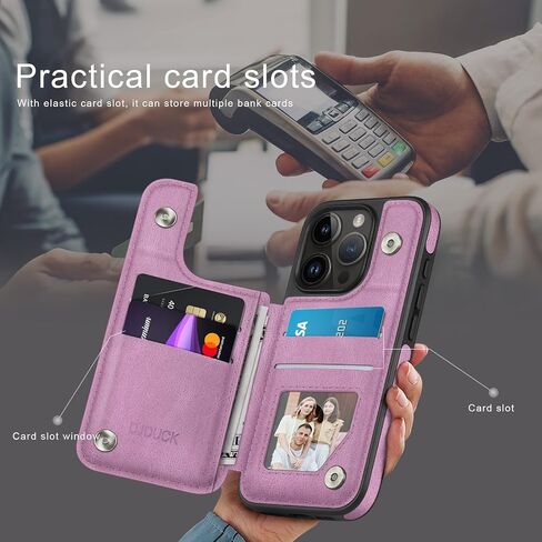 حافظة مصممة لهاتف iPhone 13 Pro، حافظة حامل بطاقات مع [حامي شاشة] [غطاء فوليو بمشبك مغناطيسي] [جلد RFID] حافظات رجالية مقاومة للصدمات مقاس 6.1 بوصة لهاتف Apple 13 Pro بني فاتح in Kuwait