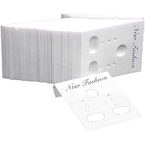 1000 Pieces Earring Display Cards Earring Card Holder Jewelry Display Cards Kraft Paper Tags for DIY Ear Studs and Earrings - White 2