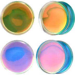 2 PAIRS Acrylic Flash Film Ear Plugs Bling Saddle Double Flared Plugs Earlets Gauge Expander Body Piercing Jewelry