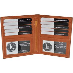RFID HIPSTER WALLET WITH 2 ID WINDOWS By Leatherboss