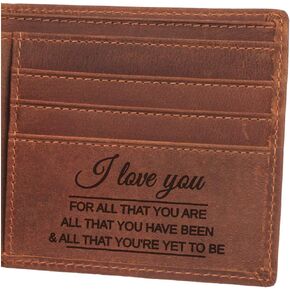 awofer Personalized Wallet, 3th Anniversary Present for Husband, Husband Anniversary Present