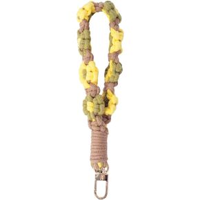 Boho Macrame Keychain Wristlet Keychain Weave Exquisite Keyring Holder Bracelet Handmade Wrist Lanyard for Women