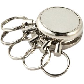 KEY-BAK Key Spider Key Chain Accessory with 5 Split Rings, Chrome Finish