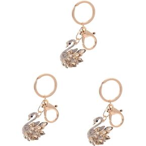 2 pcs swan keychain Rhinestone Key Chain Key Chain Adornment Swan Key Ring Swan Crystal Keychain