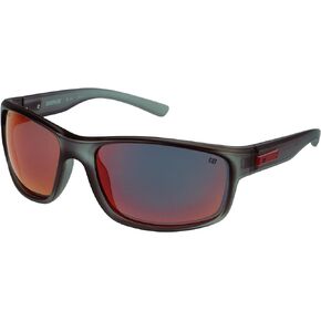 CAT 8019 Men's Polarized High Wrap Rectangular Sunglasses, 63 mm